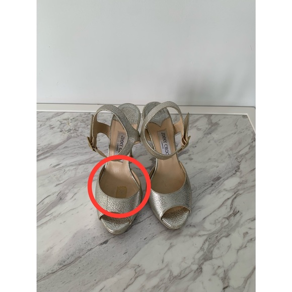 Authentic Jimmy Choo Silver “Linda” Platform Pumps - Picture 2 of 4